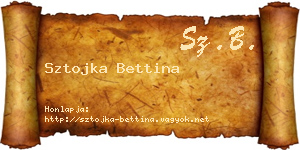 Sztojka Bettina névjegykártya